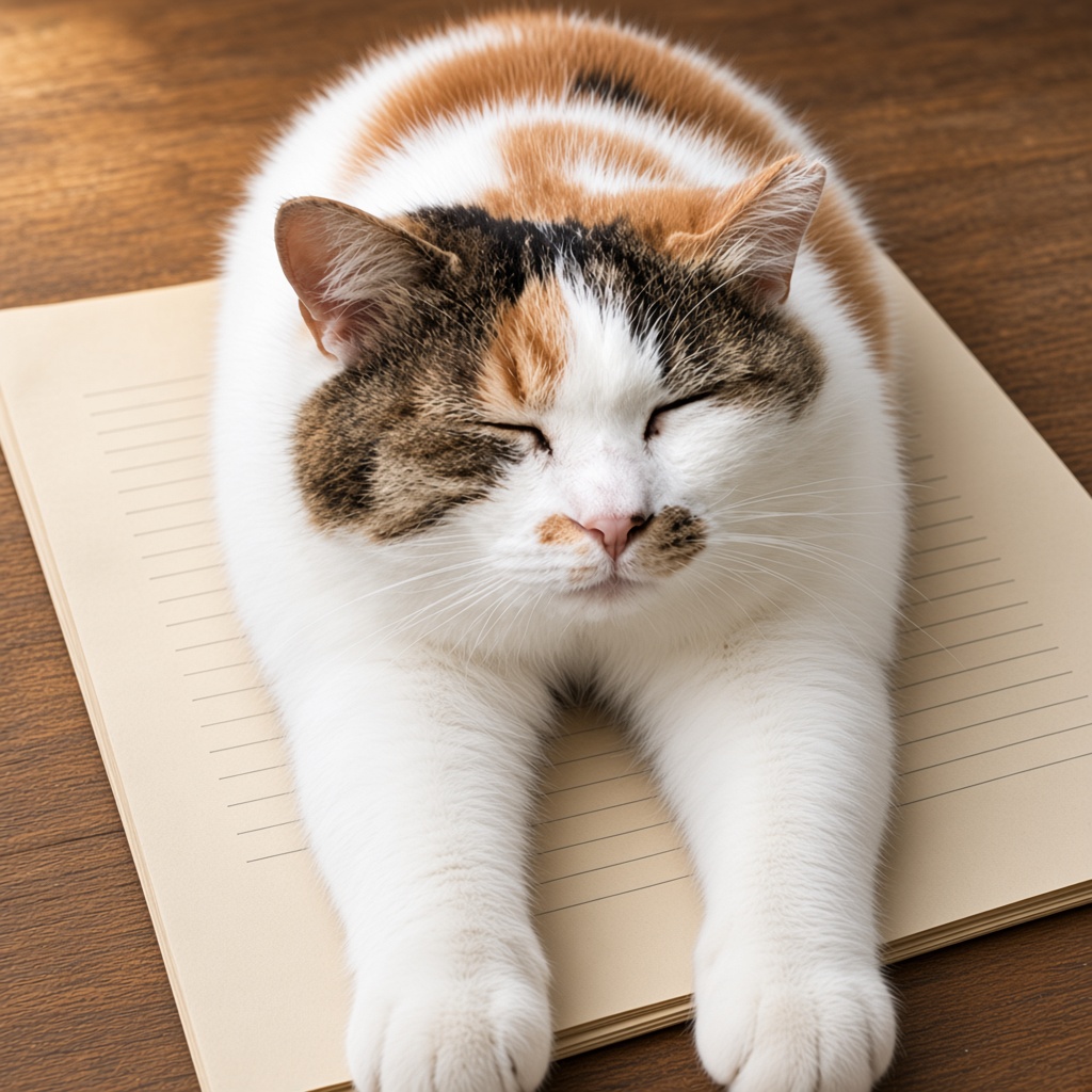 Brian napping on a document — constitutional nap