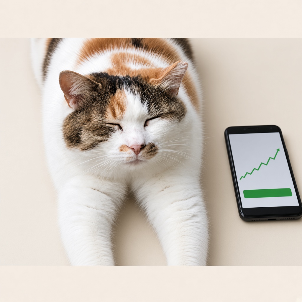 Brian beside a phone — Be like Brian, buy on Robinhood